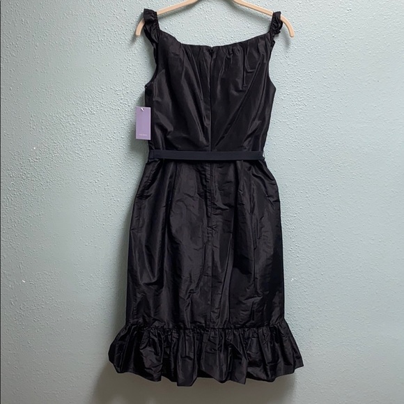 NWT Vera Wang Black Dupioni Silk Dress - Picture 2 of 12